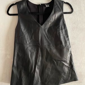 Theory Leather Sleeveless Top